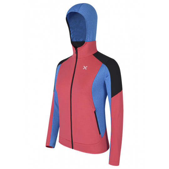 Polaire à capuche femme STRETCH COLOR HOODY JACKET W 0426 rose-celeste Montura