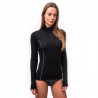 Tee-shirt femme laine Mérinos W'S MERINO ACTIVE LS 1/4 ZIP noir SENSOR