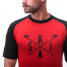 Tee-shirt laine Mérinos PT SKI rouge-noir SENSOR