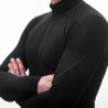 Tee-shirt homme laine Mérinos DOUBLE FACE 1/4 ZIP noir SENSOR