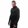 Tee-shirt homme laine Mérinos DOUBLE FACE HOODED noir SENSOR