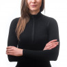 Tee-shirt femme laine Mérinos W'S DOUBLE FACE 1/4 ZIP noir SENSOR