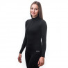 Tee-shirt femme laine Mérinos W'S DOUBLE FACE 1/4 ZIP noir SENSOR