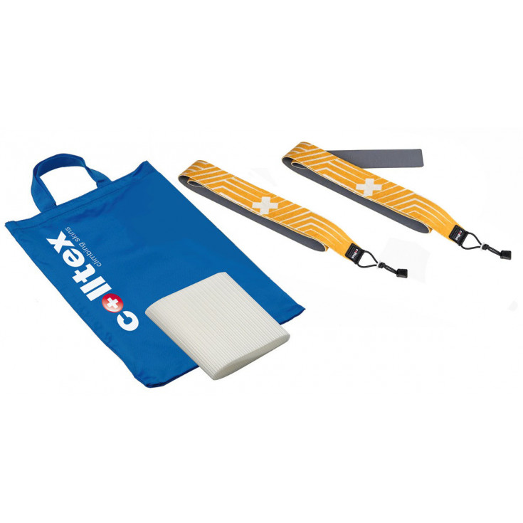 Set de Peaux RACE Crystal 62mm 2 x 170cm avec attache avant élastique course Colltex