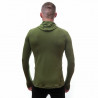 Tee-shirt homme laine Mérinos à capuche DOUBLE FACE HOODED vert SENSOR