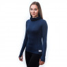 Tee-shirt femme laine Mérinos à capuche W'S DOUBLE FACE HOODED bleu SENSOR