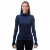 Tee-shirt femme laine Mérinos à capuche W'S DOUBLE FACE HOODED bleu SENSOR
