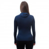 Tee-shirt femme laine Mérinos à capuche W'S DOUBLE FACE HOODED bleu SENSOR
