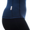 Tee-shirt femme laine Mérinos à capuche W'S DOUBLE FACE HOODED bleu SENSOR