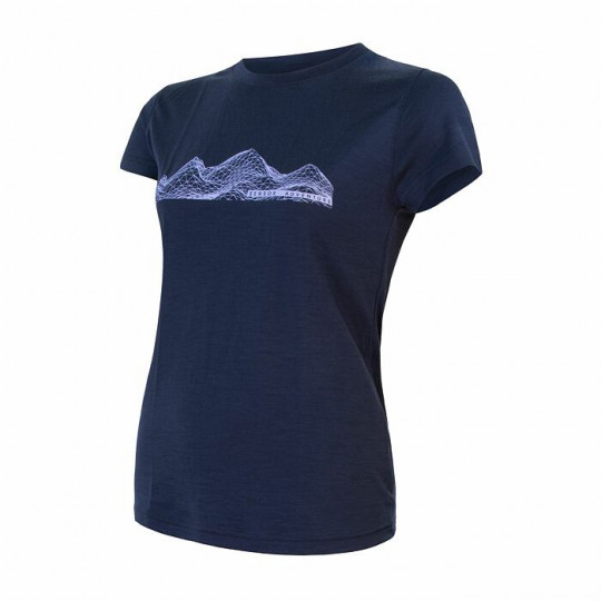 Tee-shirt femme laine Mérinos W'S PT MOUNTAINS bleu SENSOR