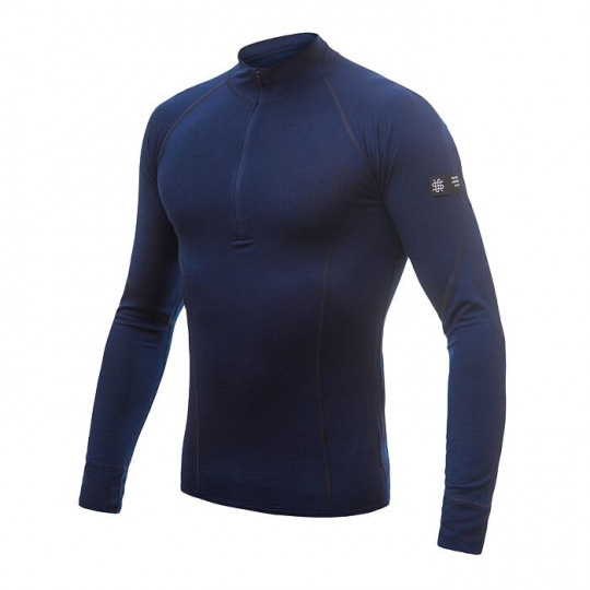 Tee-shirt homme laine Mérinos MERINO ACTIVE LS 1/4 ZIP deep-blue SENSOR