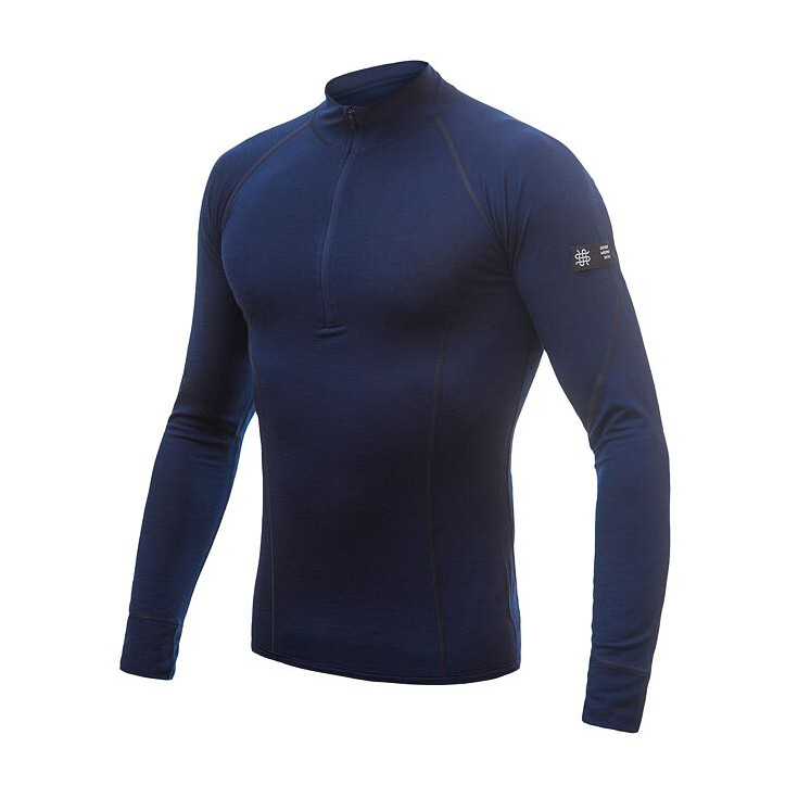 Tee-shirt homme laine Mérinos MERINO ACTIVE LS 1/4 ZIP deep-blue SENSOR
