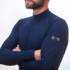Tee-shirt homme laine Mérinos MERINO ACTIVE LS 1/4 ZIP deep-blue SENSOR