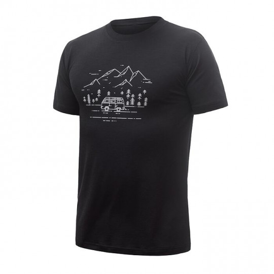 Tee-shirt homme laine Mérinos PT VAN LIFE noir SENSOR