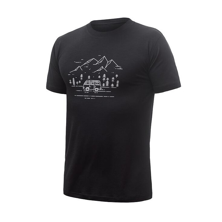 Tee-shirt homme laine Mérinos PT VAN LIFE noir SENSOR