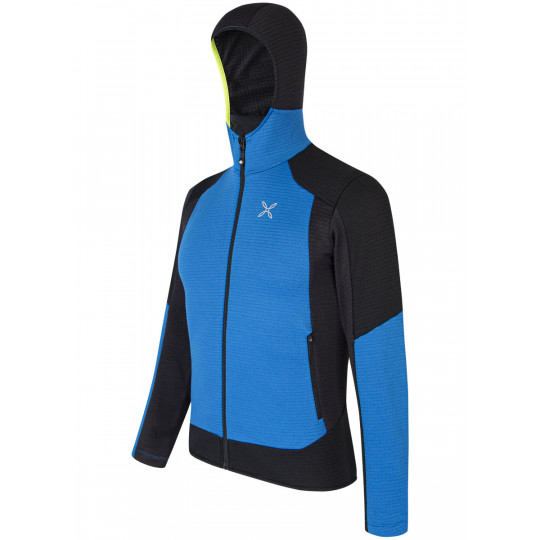 Polaire à capuche STRETCH COLOR HOODY JACKET 2647 bleu-lime Montura