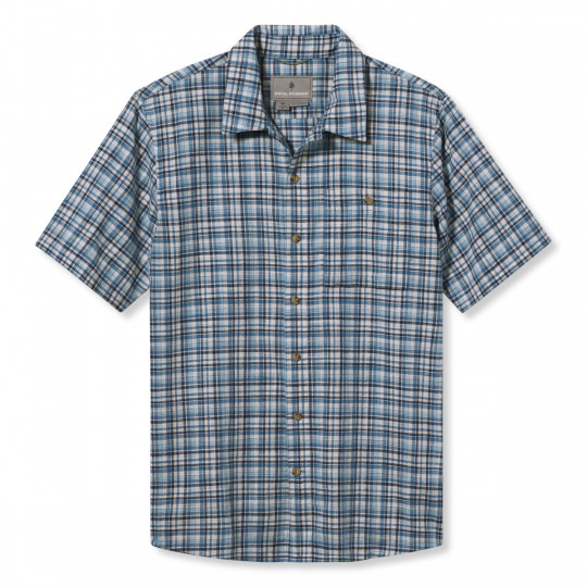 Chemise coton biologique REDWOOD PLAID bleu-tahoe ROYAL ROBBINS