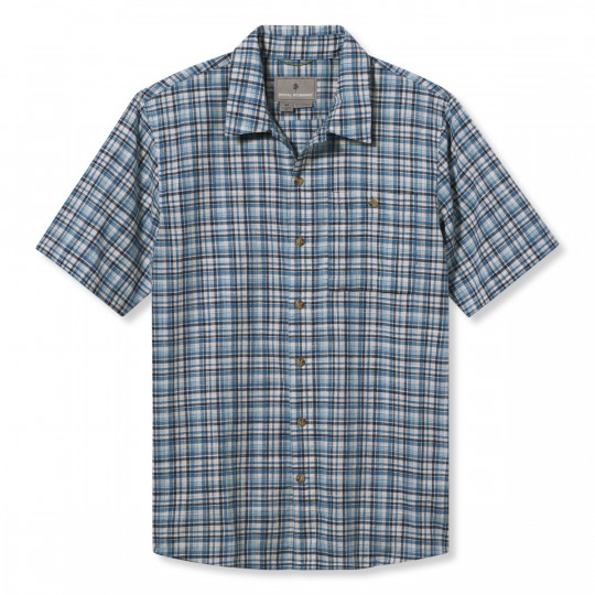 Chemise coton biologique REDWOOD PLAID bleu-tahoe ROYAL ROBBINS