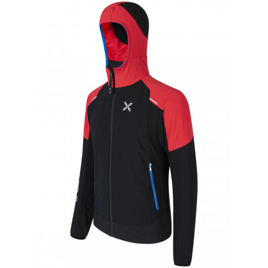 Veste Softshell homme WIND REVOLUTION HOODY JACKET 9018 noir-rouge Montura