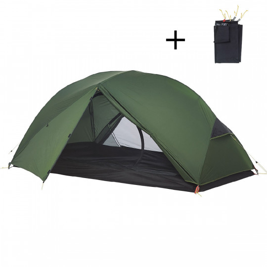 Tente de randonnée JAYA 2 + footprint verte JAMET