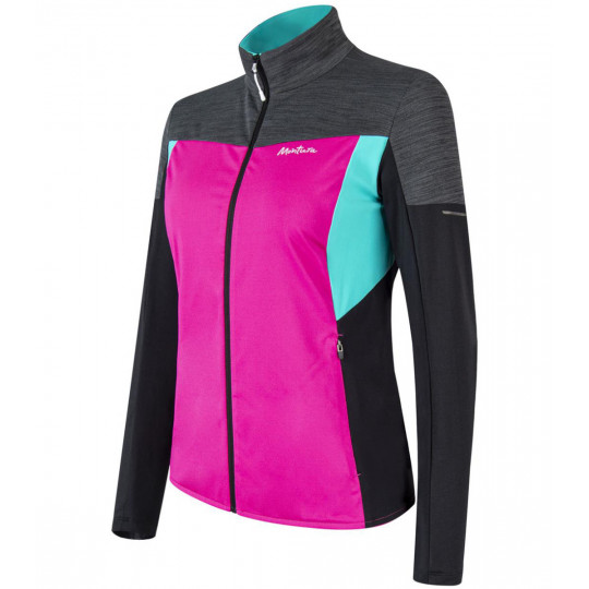 Sweat zippé femme PHOENIX MAGLIA WOMAN fuschia-care blue Montura