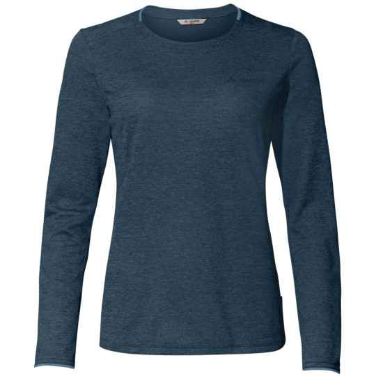 Tee-shirt respirant femme manches longues ESSENTIAL LS dark-sea uni Vaude