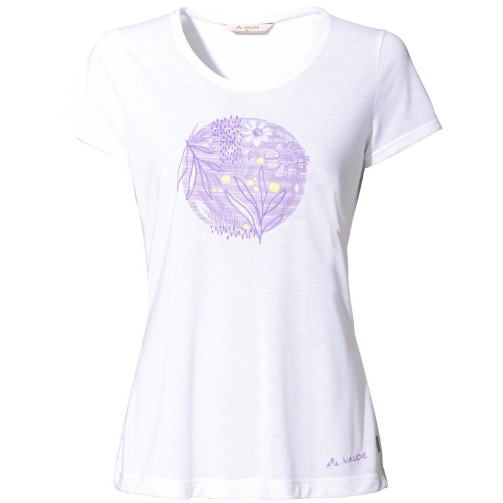 Tee-shirt respirant femme SKOMER PRINT II blanc-violet Vaude