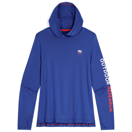 Tee-shirt manches longues à capuche femme ACTIVEICE SPECTRUM SUN HOODIE GRAPHIC WOMAN ultramarine Outdoor Research
