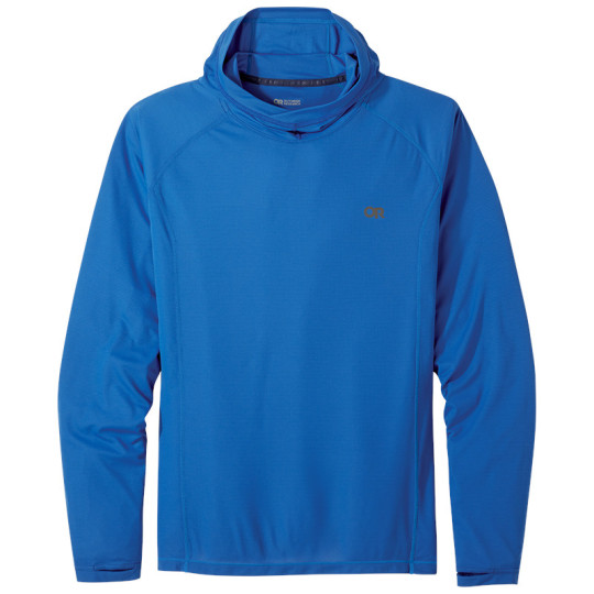 Tee-shirt manches longues à capuche ECHO HOODIE bleu Outdoor Research