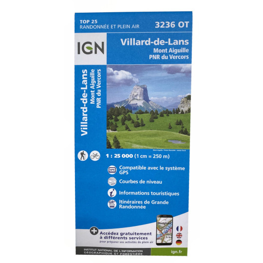 Carte TOP 25 IGN 3236 OT VILLARD DE LANS - Mont Aiguille 2022