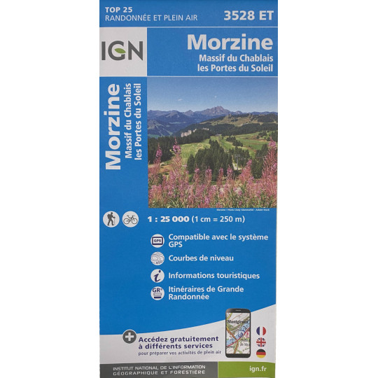 Carte TOP 25 IGN 3528 ET MORZINE - 2023