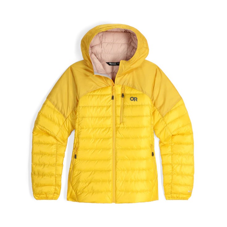 Doudoune à capuche femme HELIUM DOWN HOODIE WOMEN jaune-saffron Outdoor Research