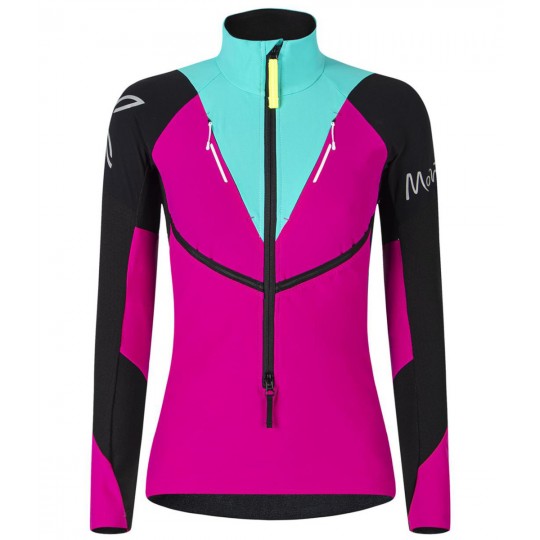 Veste ski alpinisme femme SLICK MAGLIA 0728 fuschia-care blue Montura