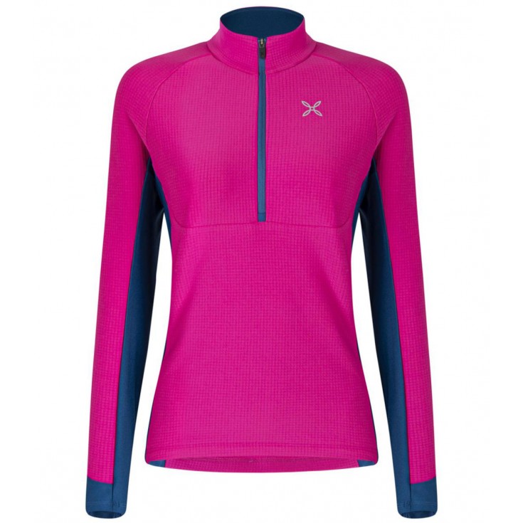 Polaire 1/2 zip femme ENIGMA MAGLIA WOMAN 0787 fuschia-deep-blue Montura