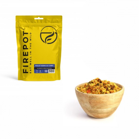 Plat déshydraté Poulet KEEMA au Curry 125g - 550 Kcal - FIREPOT