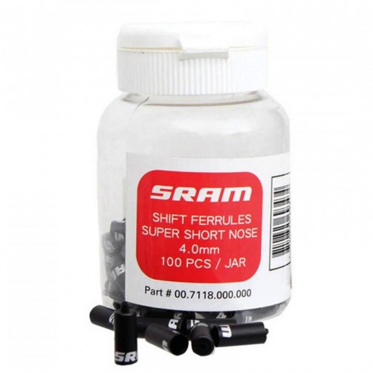 Embout de gaine SUPER SHORT NOSE noir 4mm SRAM (à l'unité)