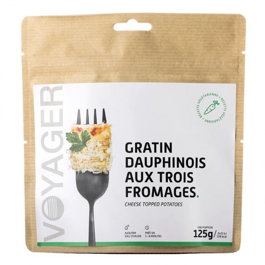 Plat Lyophilisé GRATIN DAUPHINOIS aux 3 fromages 125g - 578 Kcal - Voyager Nutrition