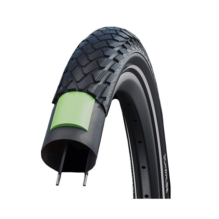 Pneu vélo 27,5x1.65 (44-584) GREEN MARATHON HS620 REFLEX E25 noir SCHWALBE (650 x 42B)