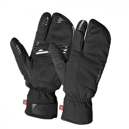 Gants de vélo d'hiver type homard NORDIC 2 WINDPROOF WINTER LOBSTER GLOVE noir Gripgrab