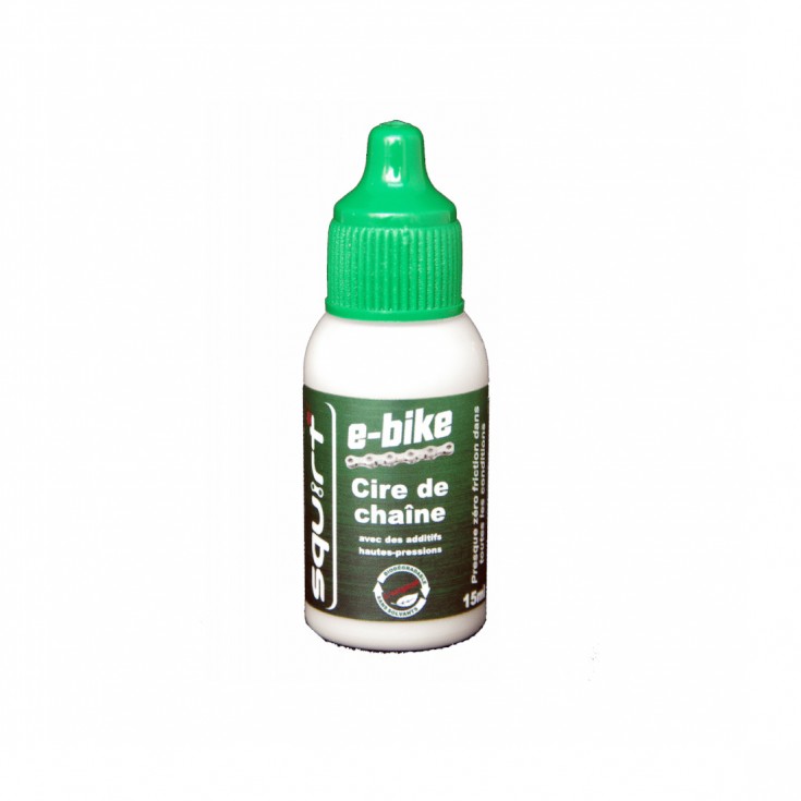 Lubrifiant pour chaine de vélo CHAIN LUBE biodégradable SPECIAL E-BIKE / VAE vert 15ml SQUIRT Cycling Products