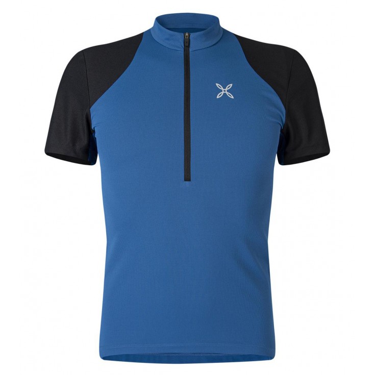 Tee-shirt homme 1/4 zip respirant NEVERLAND ZIP TEE-SHIRT 87 deep-blue Montura