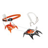 Crampons 10 pointes acier-alu IRVIS HYBRID LLU noir-orange Petzl + antibottes 2024