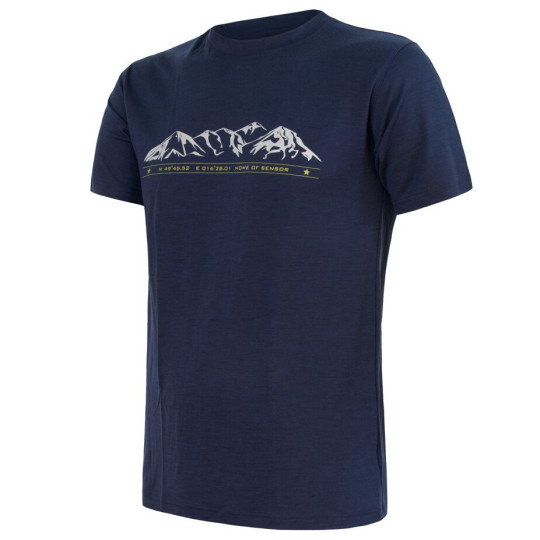 Tee-shirt homme laine Mérinos PT MOUNTAINS bleu SENSOR