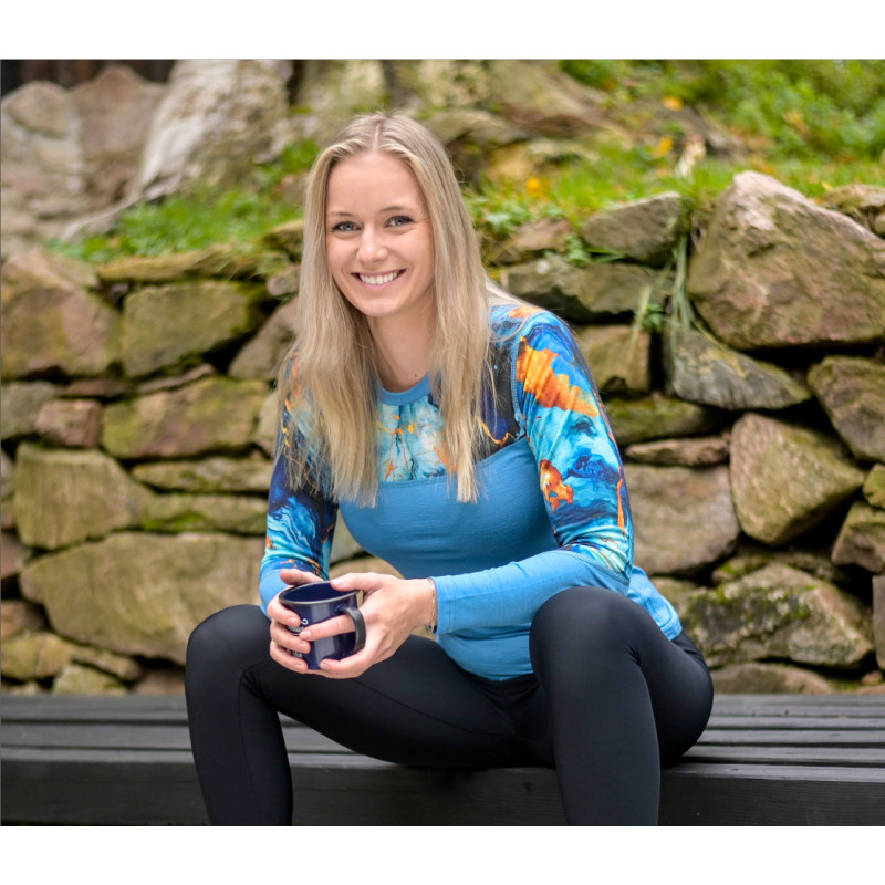 Tee shirt ML femme laine Merinos W S MERINO IMPRESS LS universe blue SENSOR Montania Sport