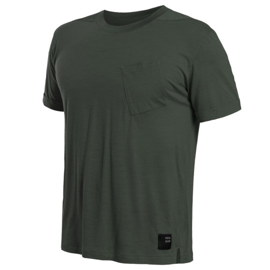 Tee-shirt homme laine Mérinos TRAVELLER olive-green SENSOR
