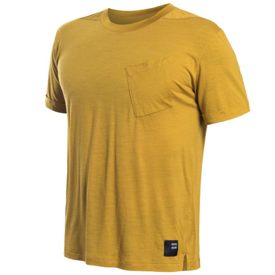Tee-shirt homme laine Mérinos TRAVELLER moutarde SENSOR
