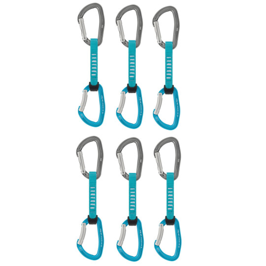 Lot de 6 dégaines escalade DJINN AXESS 12cm turquoise Petzl
