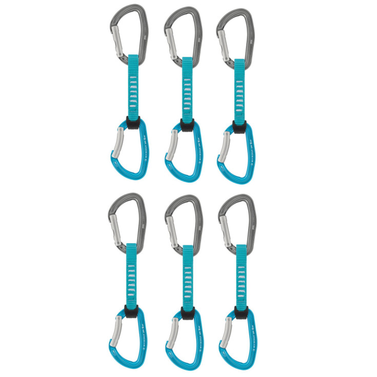 Lot de 6 dégaines escalade DJINN AXESS 12cm turquoise Petzl