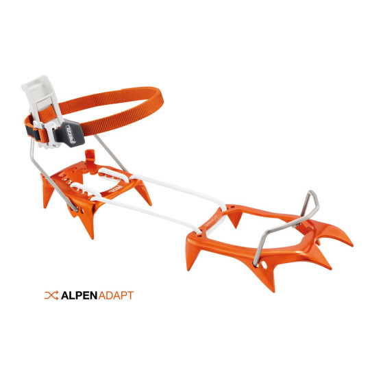 Crampons 10 pointes alu ski-alpinisme LEOPARD LLF orange Petzl