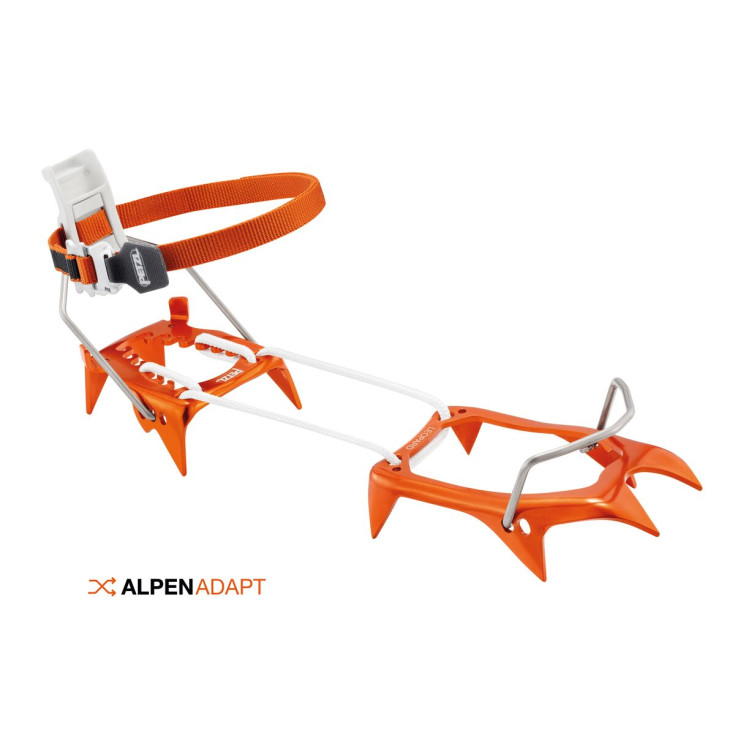 Crampons 10 pointes alu ski-alpinisme LEOPARD LLF orange Petzl